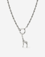 Giraffe Rope Chain Necklace Set Silver