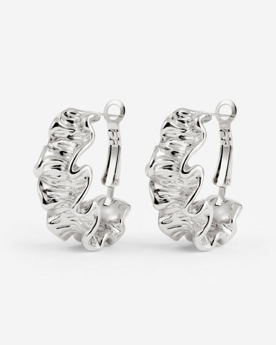 Cute Coral Hoops Silver