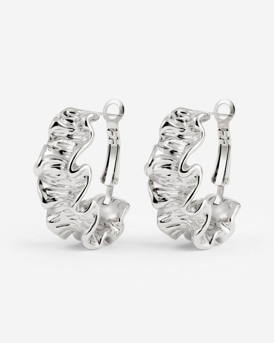 Cute Coral Hoops Silver