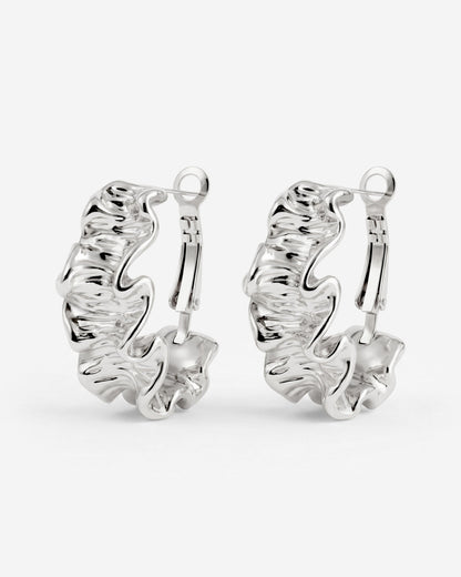 Cute Coral Hoops Silver