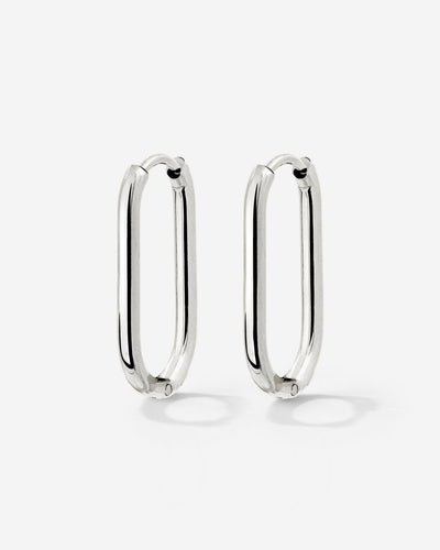 Oval Hoops Small Silver