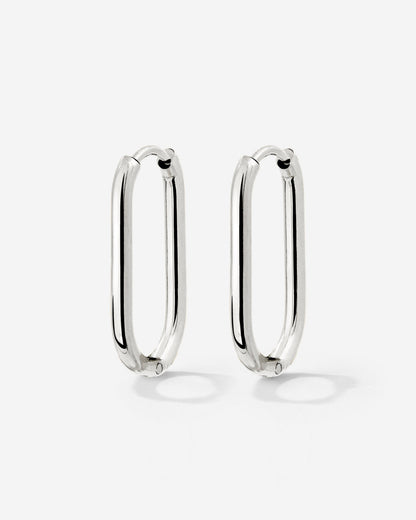 Oval Hoops Small Silver