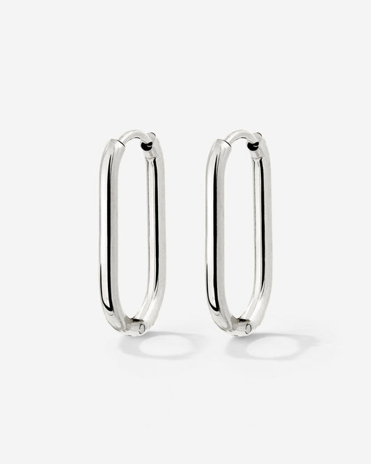 Oval Hoops Small Silver