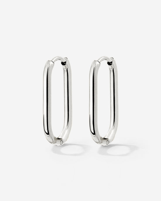 Oval Hoops Small Silver