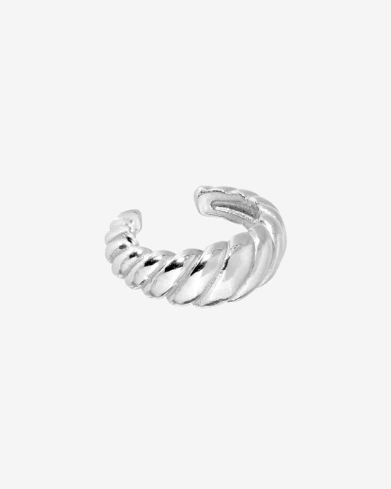 Towel Twist Ear Cuff Silver