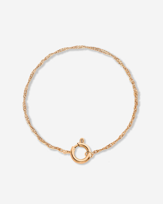 Singapore Chain Charm Bracelet Rose Gold