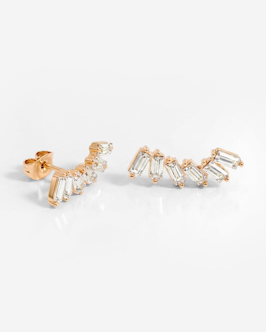 Glam Earclimber Studs Rose Gold