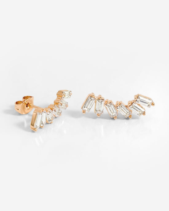 Glam Earclimber Studs Rose Gold