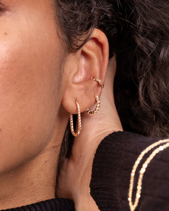 Oval Paloma Hoops Small Rose Gold