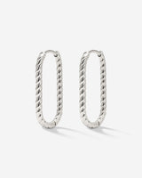 Oval Paloma Hoops Small Silver