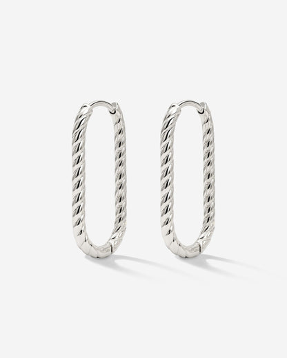 Oval Paloma Hoops Small Silver