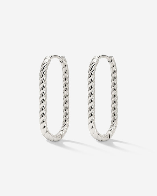 Oval Paloma Hoops Small Silver
