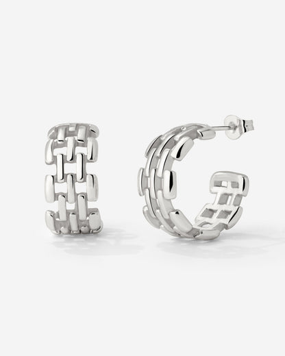 Reverie Hoop Studs Silver
