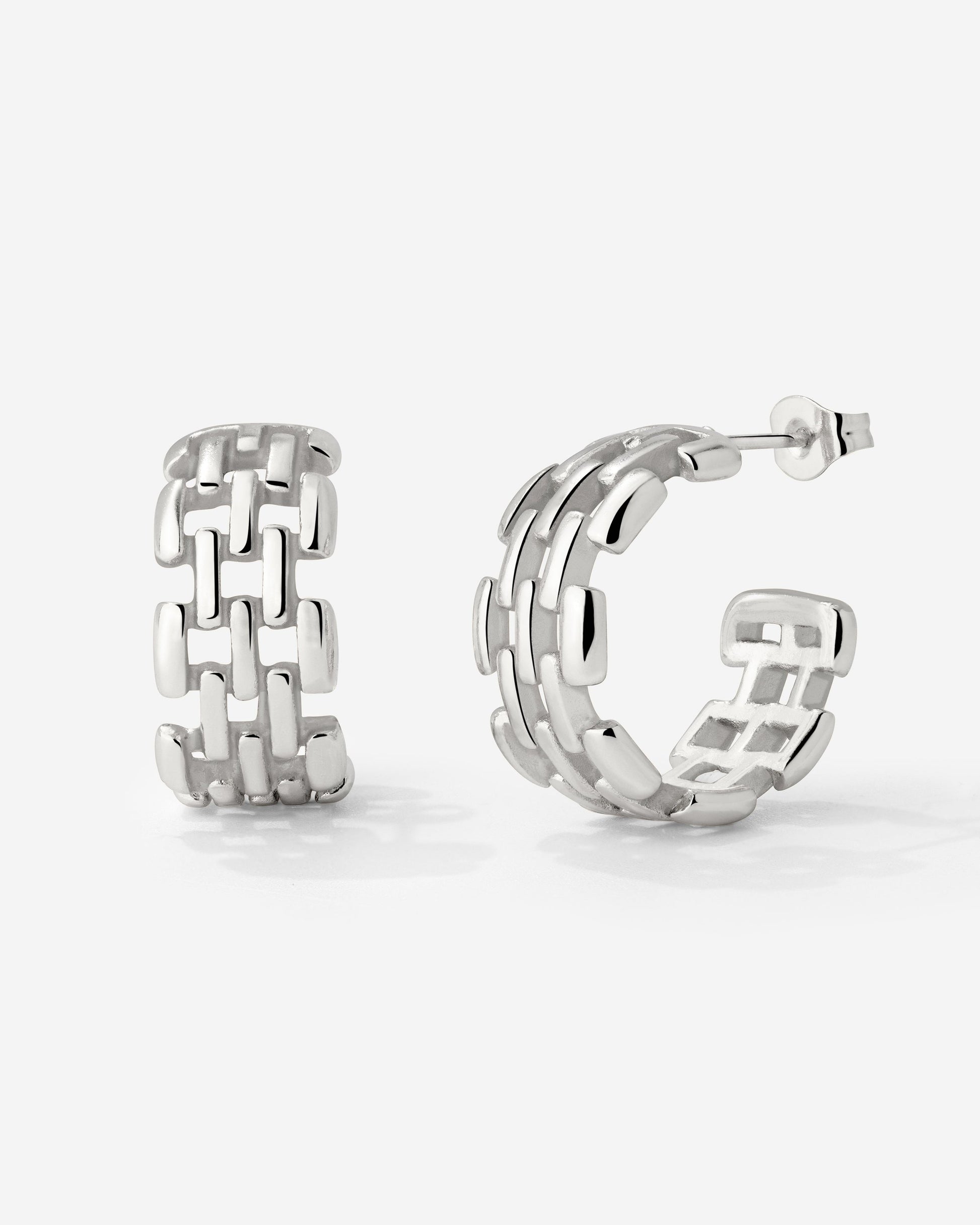 Reverie Hoop Studs Silver