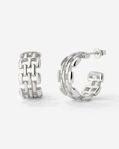 Reverie Hoop Studs Silver