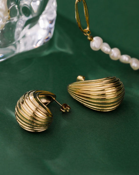 Textured Droplet Studs Large Silver