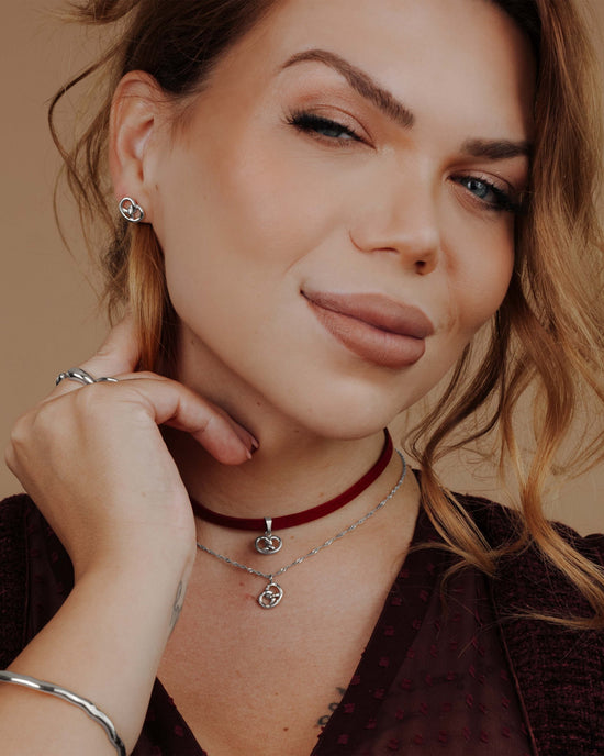 Pretzel Babe Studs Silver