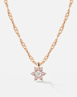 Sparkling Pink Petal Necklace Rose Gold