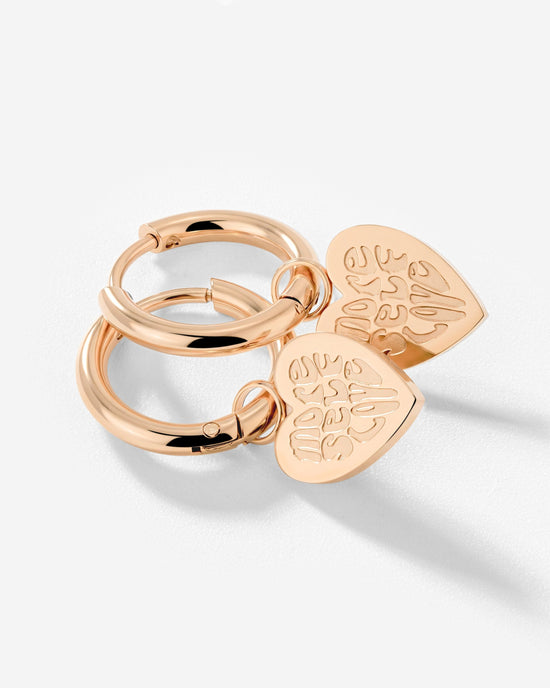More Self-Love Hoop Set Small Rose Gold