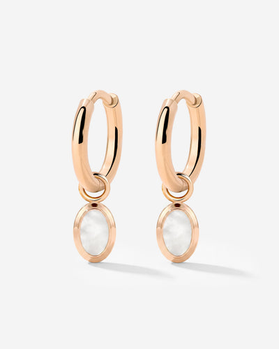 Mother of Pearls Hoop Set Rose Gold