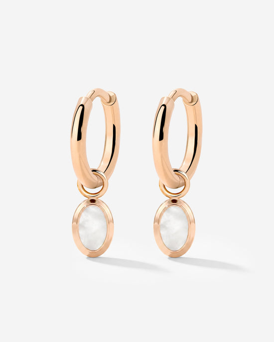 Mother of Pearls Hoop Set Rose Gold
