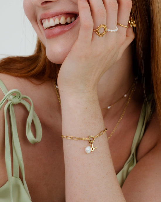 Oval Link Charm Bracelet Set