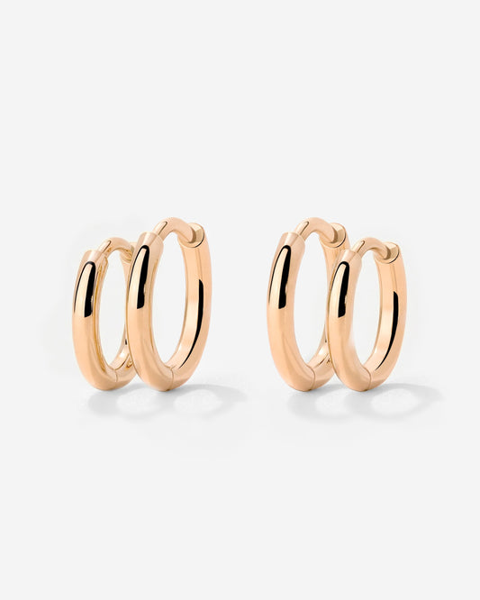 Clean Hoop Set Small Rose Gold