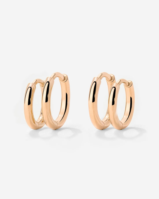 Clean Hoop Set Small Rose Gold