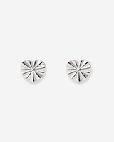 Glass Heart Studs Silver
