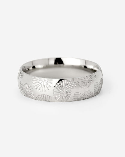 Ammonite Shell Ring Silver