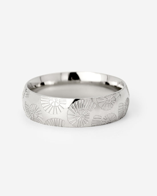 Ammonite Shell Ring Silver