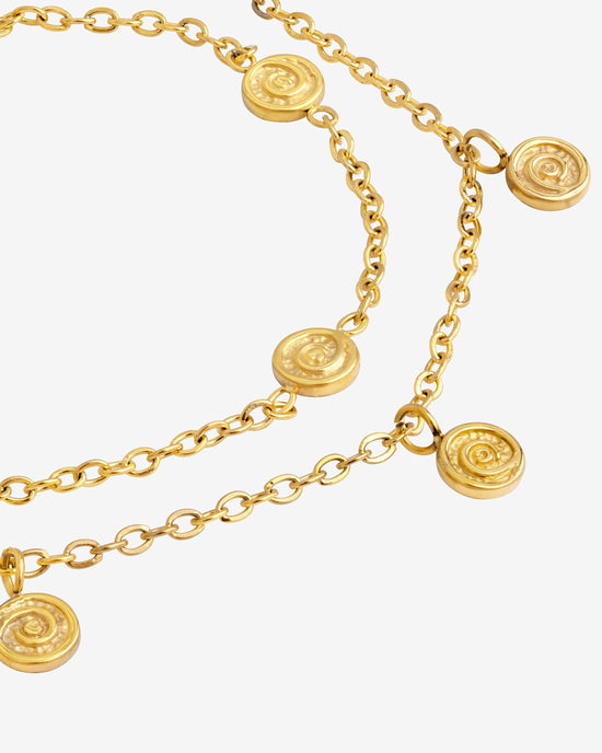 Swirl'n Double Anklet gold