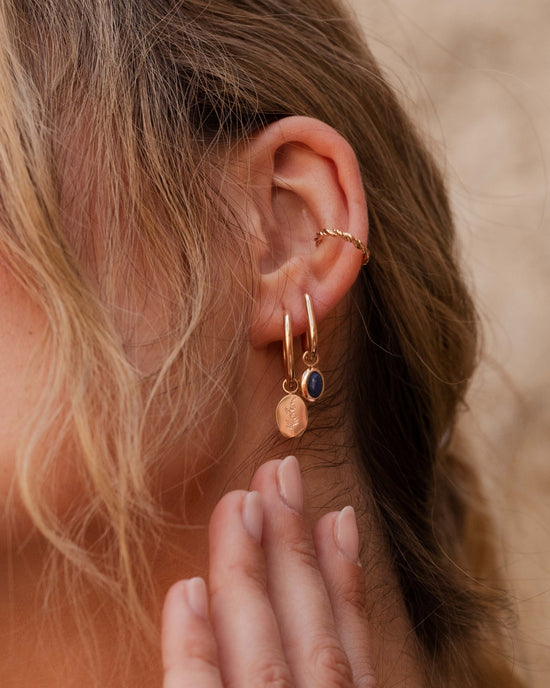 Bouquet Coin Hoop Set Medium Rose Gold