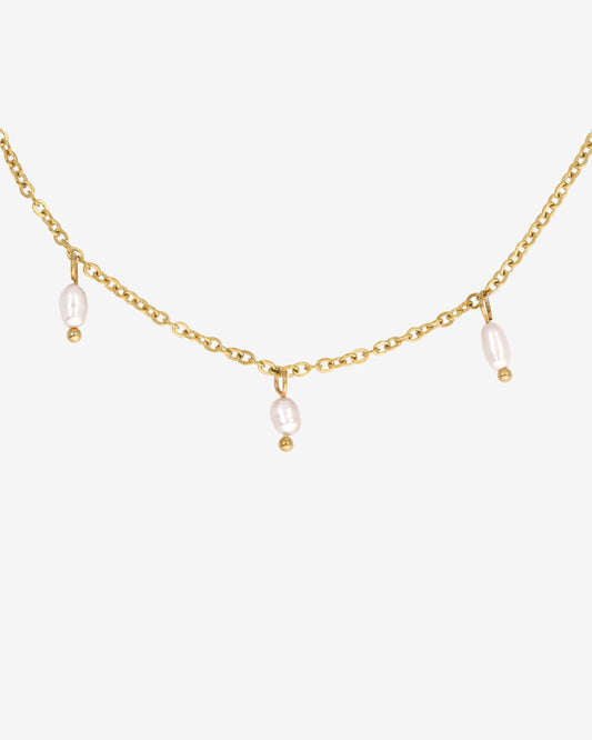 Perla Blanco Choker Gold