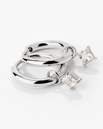 North Star Hoop Set Small Silver