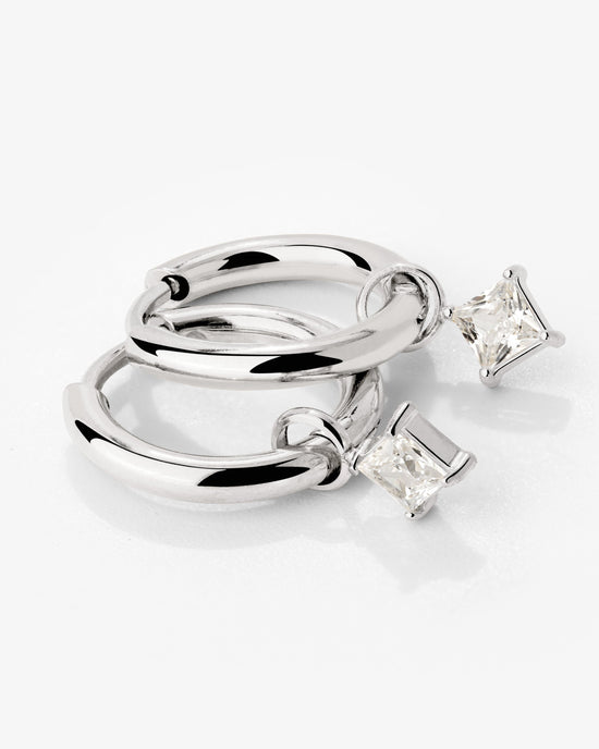 North Star Hoop Set Small Silver