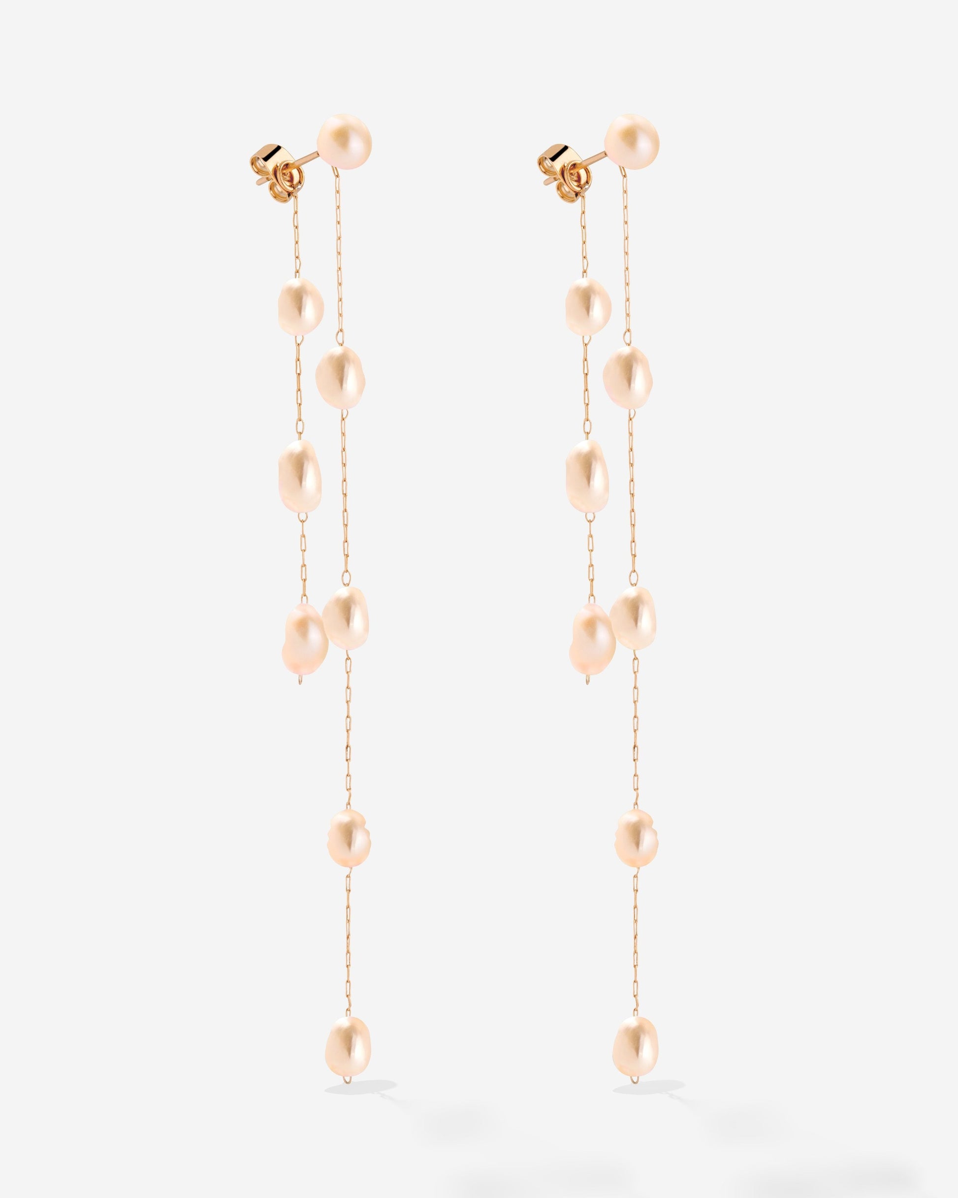 Blush Pearl Fall Earrings Rose Gold
