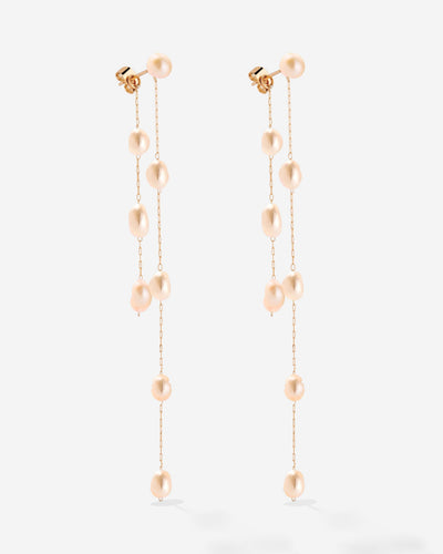 Blush Pearl Fall Earrings Rose Gold