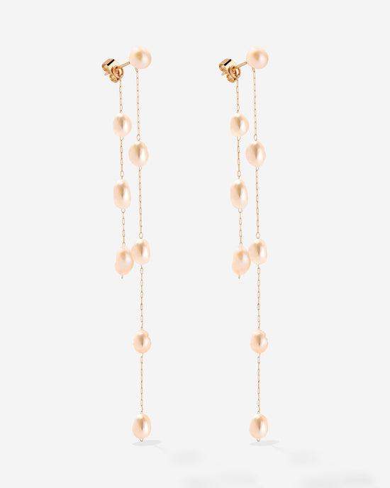 Blush Pearl Fall Earrings Rose Gold
