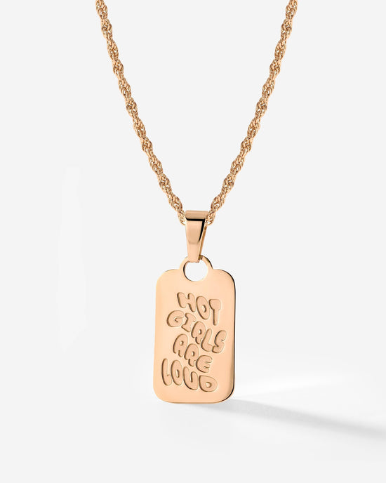 Hot girls are loud Necklace Rose Gold