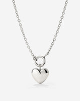 Lovely Heart Classic Chain Necklace Set Silver
