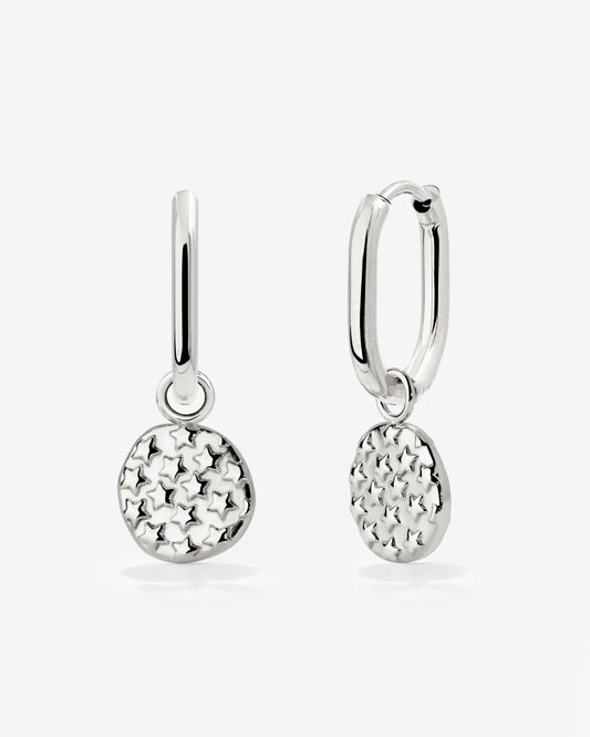 Starry Skies Oval Hoop Set Baby Silver
