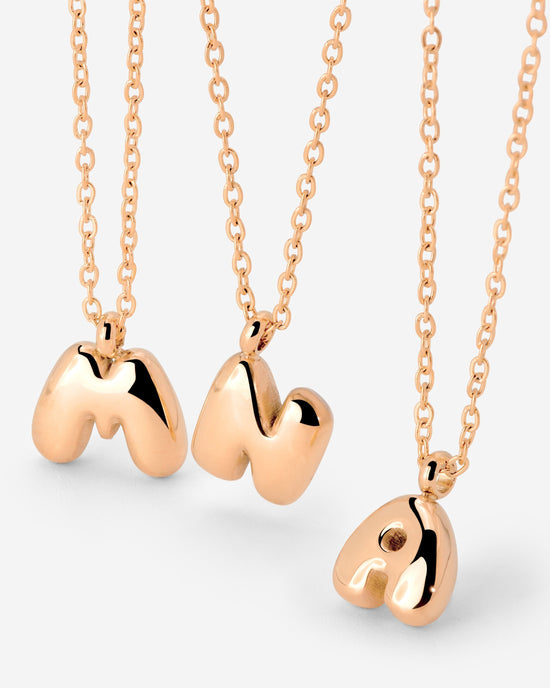 Bubble Letter Necklace Rose Gold