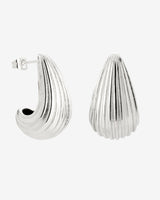 Textured Droplet Studs Large Silver