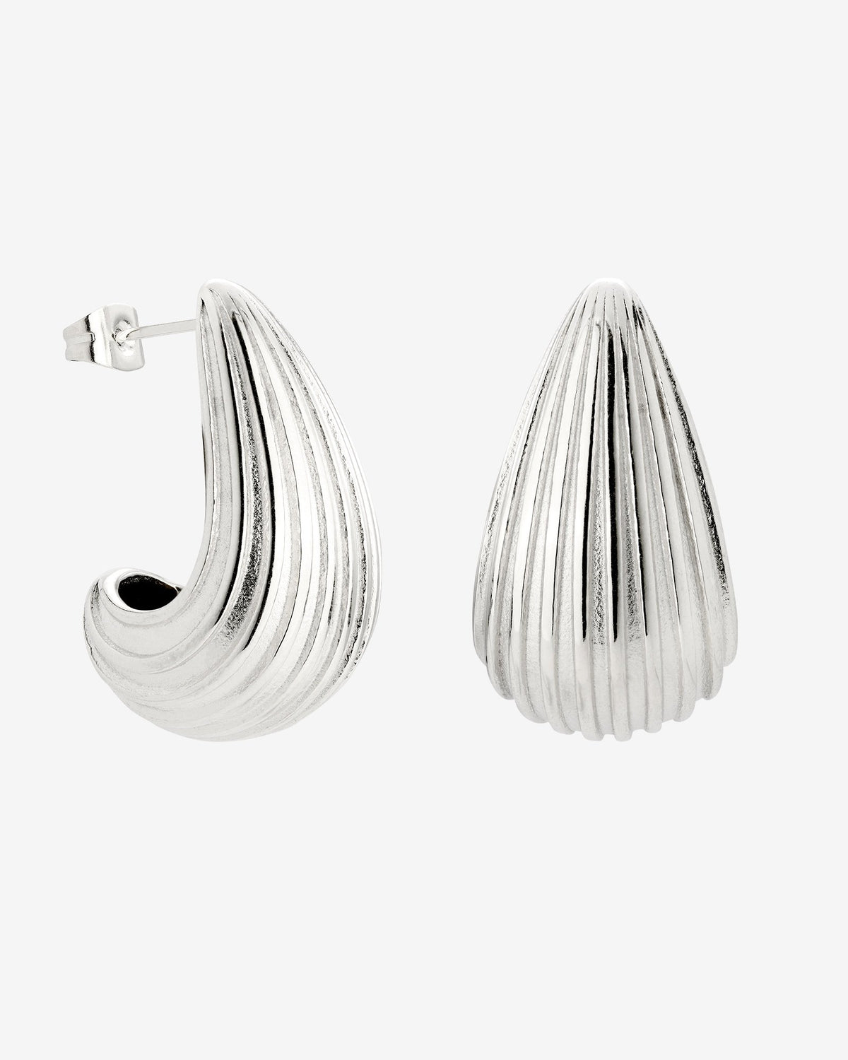 Textured Droplet Studs Large Silver