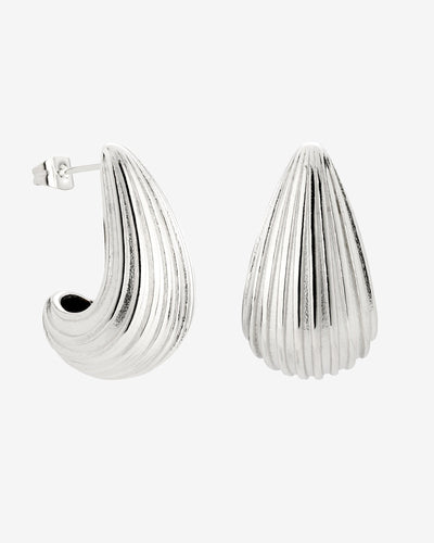 Textured Droplet Studs Large Silver