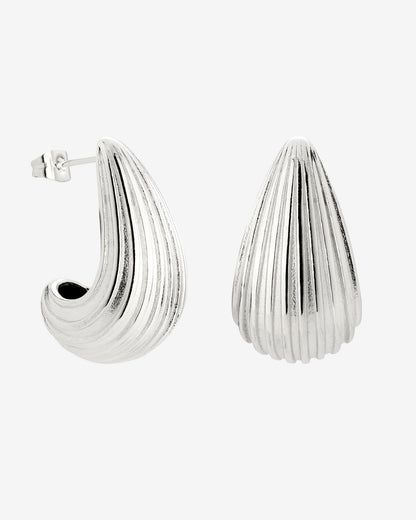 Textured Droplet Studs Large Silver