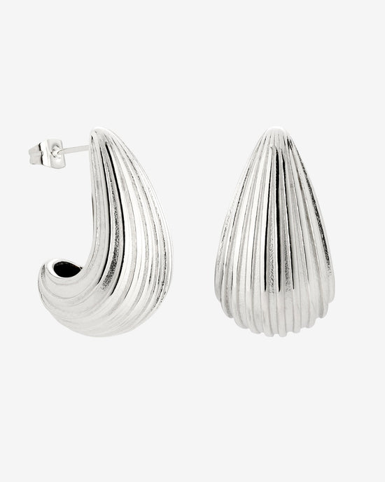 Textured Droplet Studs Large Silver