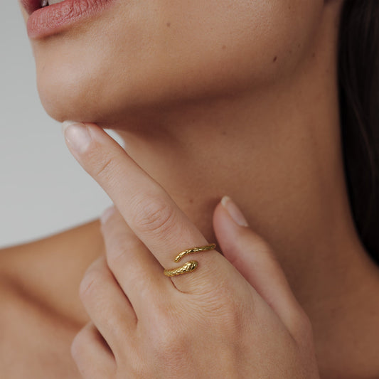 Vipers Ring Stud Earrings Gold