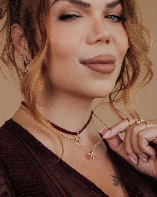Bedazzle my Pretzel Necklace Rose Gold